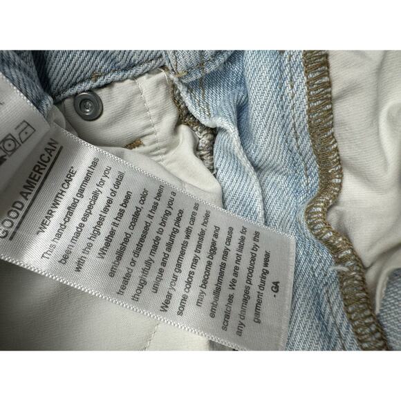 Good American Good Vintage Distressed Crop Jeans 31/12 Light Wash - Picture 7 of 10